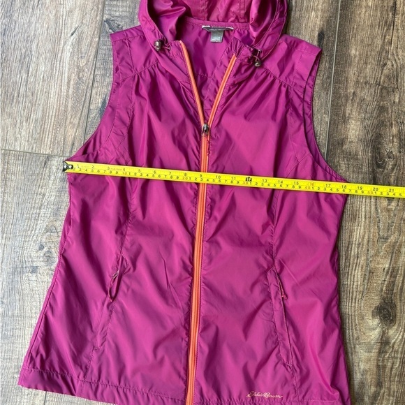 Eddie Bauer Full Zip Vest with Hood Nylon Pink/Orange Women's Size Small - Picture 5 of 11